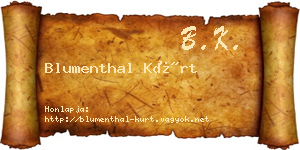 Blumenthal Kürt névjegykártya